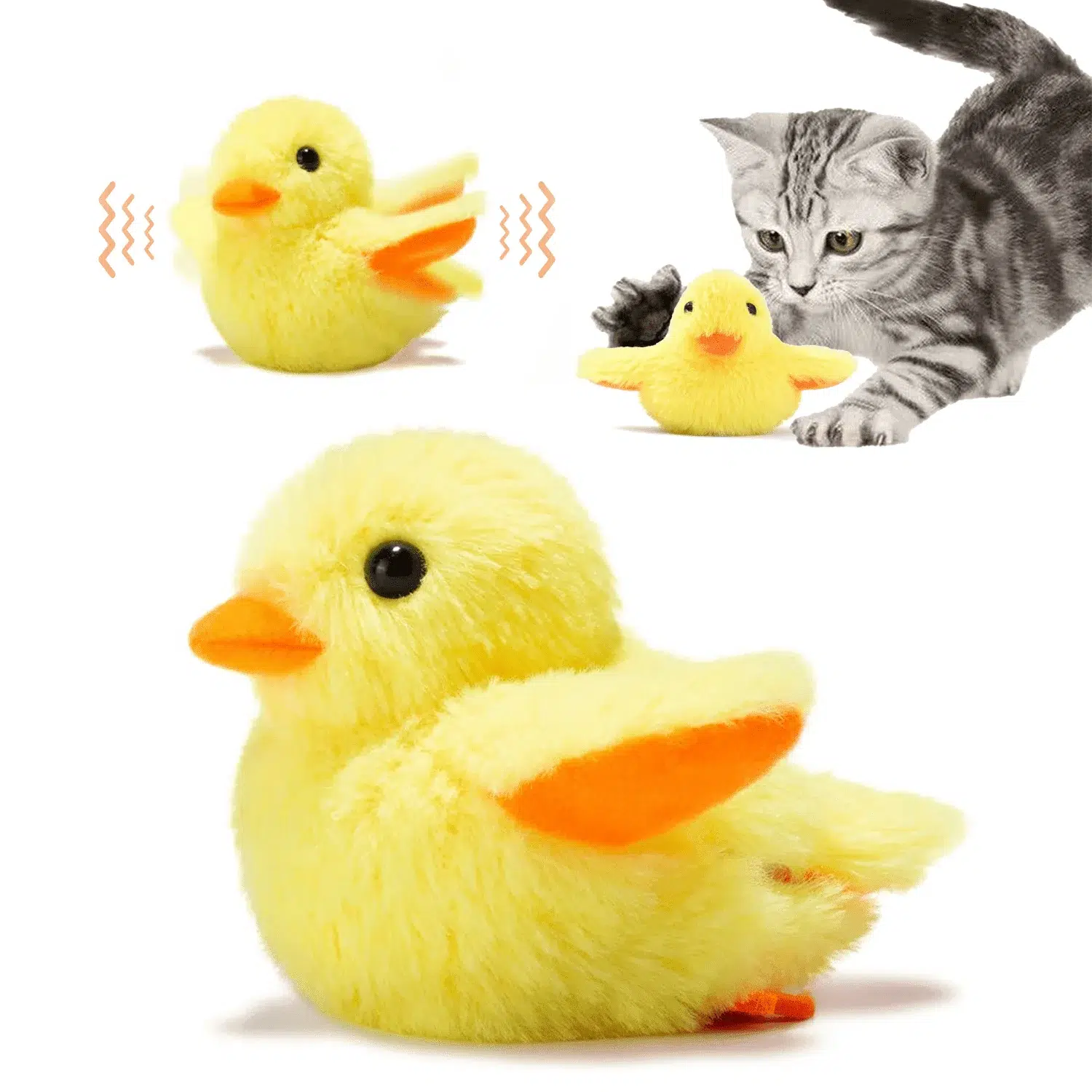 7a2d57fc78469977e9548eae5d12c226-1.png Interactive Cat Toys for Indoor Cats Rechargeable Automatic Chirping Duck Cat Toy with Catnip Auto Beating Wings Cat Toy - Image 1