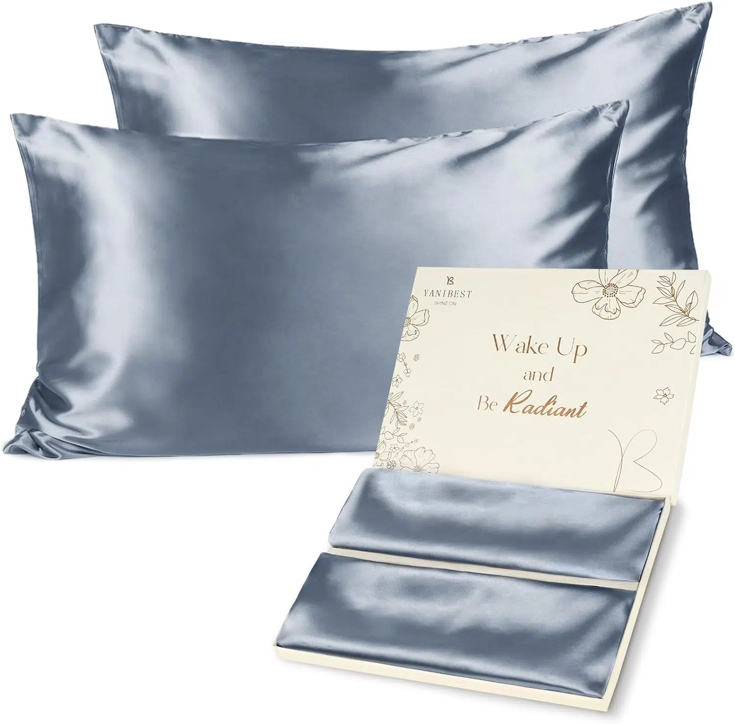 7e873e2f8ffc4bb61a82712b472631b6.png Satin Pillowcase, Silk Pillow Cases for Hair and Skin with Zipper, Queen Pillow Cases Set of 2 for 20"X30", Exquisite Packaging for Women Men - Image 1