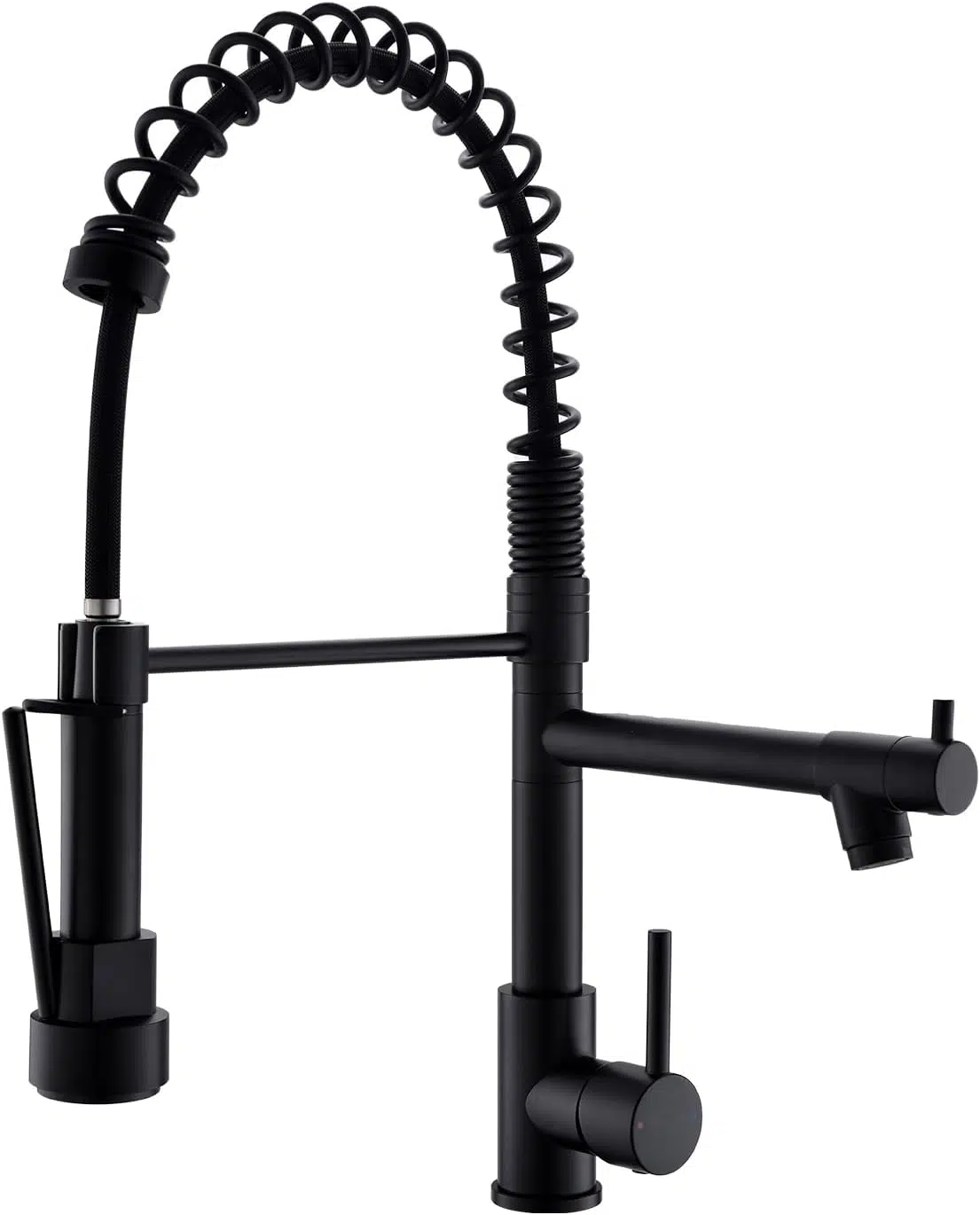 9ab748a02c412eb97bfe53b8a52949d8.png Kitchen Faucet,Kitchen Faucets with Pull down Sprayer Commercial Style Single Handle Matte Black Kitchen Faucet with Sprayer - Image 1