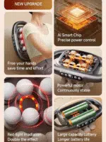 16-Head Deep Tissue Massage Gun with 30 Levels & 30 Modes, Red Light Therapy, Quiet Percussion Massager for Back, Shoulders, Legs, and Muscle Pain Relief,Relieve Fascial Inflammation Gift White Grey - Image 5