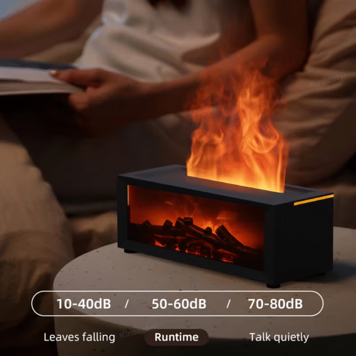 Colorful Flame Fireplace Aroma Diffuser 150Ml Waterless Auto-Off Air Humidifier with Timer Remote Control for Home Bedroom Gift - Image 4