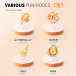 4 in 1 Indoor Interactive Cat Toy with Laser & Retractable Feather Wand, USB Rechargeable, Blue - Image 10