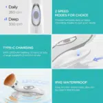 Facial Cleansing Brush-Spin Face Scrubber Exfoliator Rechargeable, 2-Speed Rotation, Electric Face Wash Brushes for Cleansing and Exfoliating, with 2 Brush Heads, Grey - Image 5