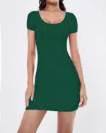 Women'S Summer Bodycon Dress Short Sleeve Scoop Neck Sexy Casual Stretchy T Shirt Mini Dresses - Image 3