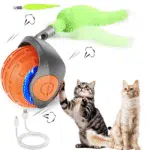 Cat Interactive Ball Toys Rolling Ball Faux Tail Rechargeable Smart Pet Toys Interactive Toys for Indoor Cats（2Pcs)） - Image 2