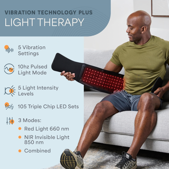 Red Light Therapy Belt - 660Nm & 850Nm near Infrared & Red Light Therapy for Body, Relaxing Muscle, Inflammation, Improve Circulation - Image 4