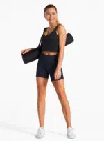 High Waist Yoga Shorts for Women with 2 Side Pockets Tummy Control Running Home Workout Shorts - Image 3