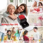 Preserved Red Real Rose with Heart I Love You Necklace，Eternal Flowers Rose Birthday Gifts for Women Her Mom Wife Girlfriend Grandma on Valentines Mothers Day Christmas Anniversary Romant - Image 2