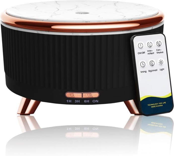 Diffusers for Essential Oils Large Room, 500Ml Aromatherapy Diffuser Cool Mist Humidifier with Remote Control,7 Colors Lights & 3 Mist Mode Waterless Auto off for Women Office Home Black - Image 1