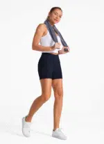 High Waist Yoga Shorts for Women with 2 Side Pockets Tummy Control Running Home Workout Shorts - Image 5