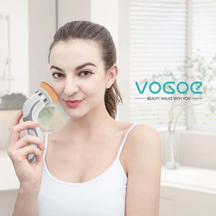 Facial Cleansing Brush-Spin Face Scrubber Exfoliator Rechargeable, 2-Speed Rotation, Electric Face Wash Brushes for Cleansing and Exfoliating, with 2 Brush Heads, Grey - Image 7
