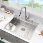 33 Inch Drop in Kitchen Sink Workstation -  33X22 Inch Topmount Single Bowl Workstation 16 Gauge Stainless Steel Drop-In Sinks,Round Corner Basin for Kitchen with Accessories - Image 2