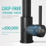 Kitchen Faucet,Kitchen Faucets with Pull down Sprayer  Commercial Style Single Handle Matte Black Kitchen Faucet with Sprayer - Image 3