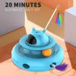 4 in 1 Indoor Interactive Cat Toy with Laser & Retractable Feather Wand, USB Rechargeable, Blue - Image 5