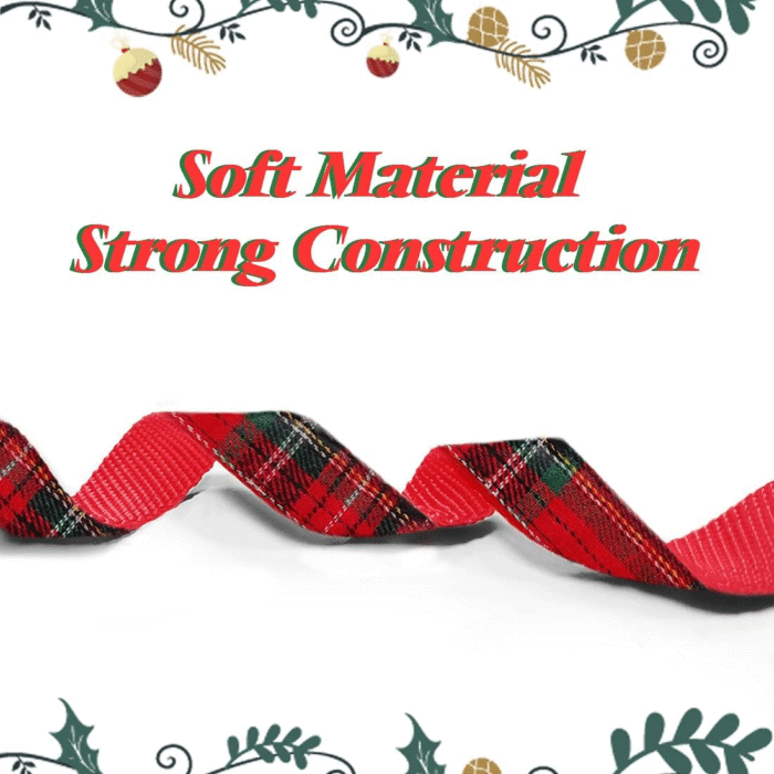 Christmas Buffalo Dog Collar and Leash Set, Classic Plaid Collar with Removable Bowtie and Matching Leash for Large Dogs - Image 6