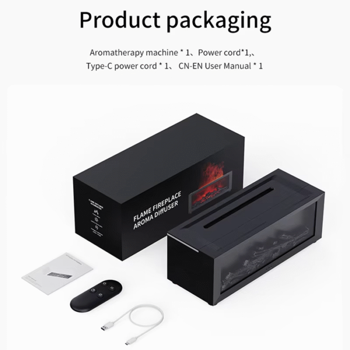 Colorful Flame Fireplace Aroma Diffuser 150Ml Waterless Auto-Off Air Humidifier with Timer Remote Control for Home Bedroom Gift - Image 6