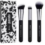 Makeup Brushes 3Pcs Foundation Contour Bronzer Brush,Concealer Brush,Blusher Powder Brush, Face Kabuki Travel Buffing Stippling Liquid Blending Makeup Brush Set Black