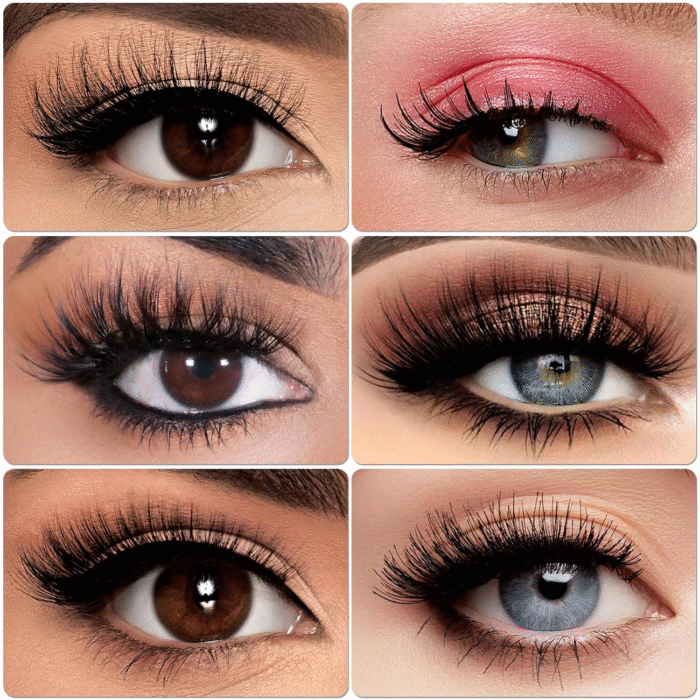 12 Pairs Faux Mink Lashes Wispy Lashes 6D Curly False Eyelashes Flully Eye Lash Extesnion Cat Eye Fake Lashes 2 Style Pack Natural Look Fake Eyelash with Tweezers for Women Girls - Image 5