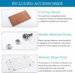 33 Inch Drop in Kitchen Sink Workstation -  33X22 Inch Topmount Single Bowl Workstation 16 Gauge Stainless Steel Drop-In Sinks,Round Corner Basin for Kitchen with Accessories - Image 6