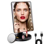 Cosmetic Vanity Mirror, Adjustable LED Light, 1X/10X Magnification, Rose Gold - Image 9