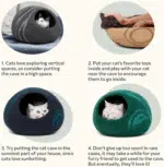 Cat Cave – Premium Felt Cat Bed for Indoor Cats, Handmade 100% Merino Wool (Aquamarine, Medium) - Image 7