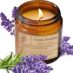 Organic Lavender Candles - Non Toxic Soy Candles for Home, Stress Relief & Meditation (7Oz)