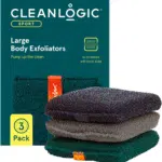 Sport Exfoliating Body Scrubber, Large Exfoliator Tool for Athletes, Daily Skincare Routine for Smooth Clean Skin, Assorted Colors, 3 Count Value Pack