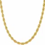 5Mm Rope Chain Necklace 24K Real Gold Plated- Women and Men (36 Inches)