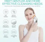 Facial Cleansing Brush-Spin Face Scrubber Exfoliator Rechargeable, 2-Speed Rotation, Electric Face Wash Brushes for Cleansing and Exfoliating, with 2 Brush Heads, Grey - Image 2