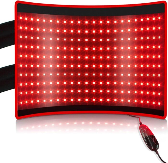 Red Light Therapy for Body, Dual Chip 660Nm 850Nm Red near Infrared Light with Timer, Large Pads Belt Wearable Wrap, Infrared Light Therapy for Muscle Back Waist Pain. 43W - Image 1