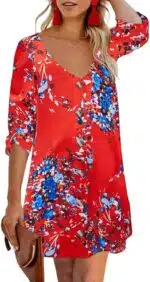 Women Summer Dresses 2024 Strappy Button V Neck Sleeveless Beach Sundress Casual Swing a Line Short Mini Dress - Image 8