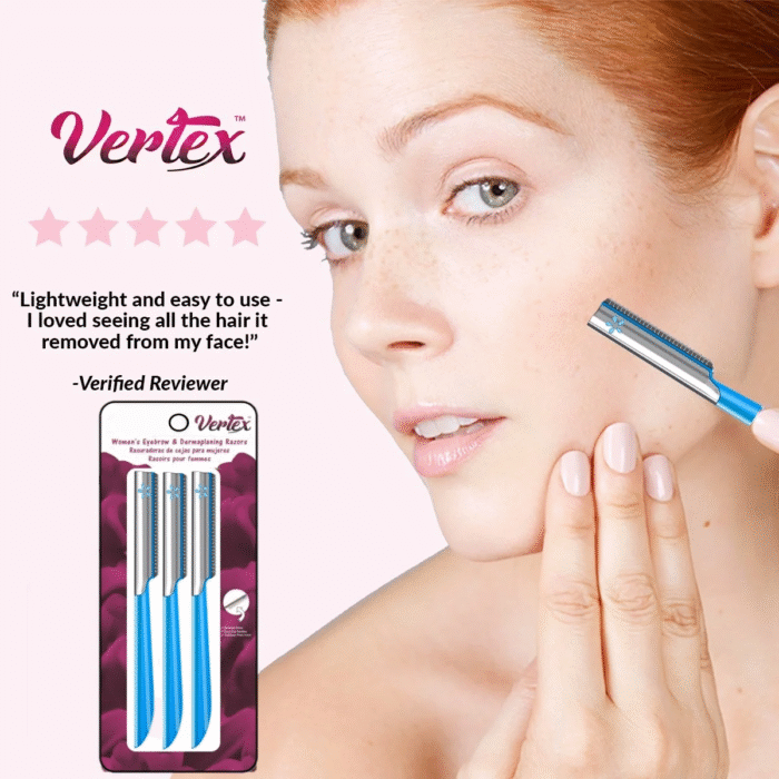 Beauty Womens Face Razor for Peach Fuzz Removal Facial Hair Shaver Dermaplaning Tool Women Travel Trimmer to Remove Fine Hair Blue Eyebrow Razors Remover Dermaplane Exfoliating Sensitive Skin - Image 5