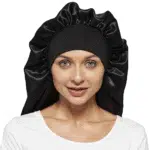 Soft Elastic Band Satin Bonnets for Women, 3 Pcs Silky Head Scarf Hair Wrap for Sleeping Curly Natural Long Hair by - Image 3