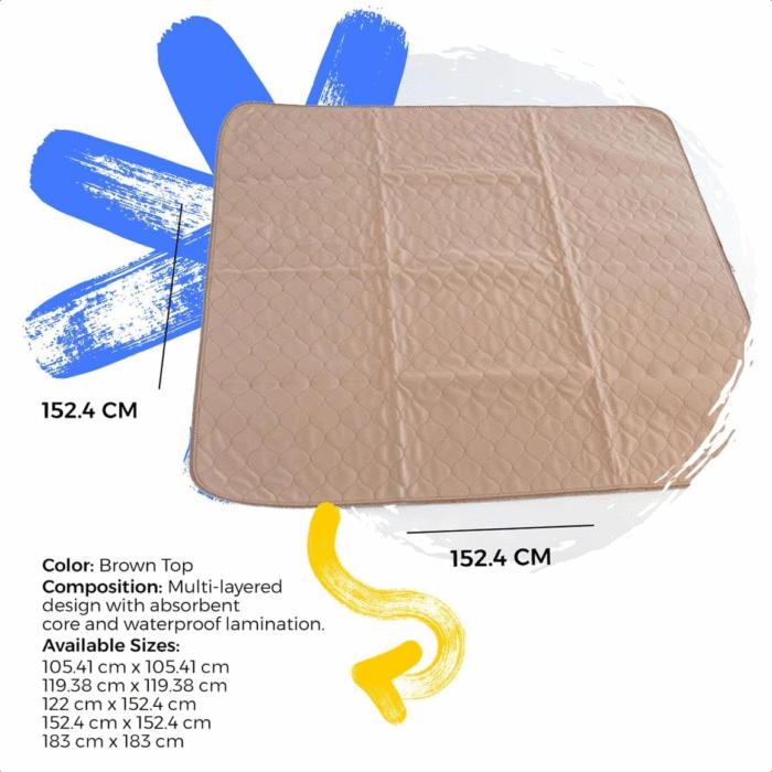 Reusable Dog Pee Pads - Dogs Waterproof Training Pads - Washable & Sanitary - Rounded Corners - Laminated, Lightweight, Durable - Pet Essentials Puppy Training, Whelping - 60" X 60" - Image 4