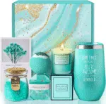 Gifts for Mom, Women, Wife, Girlfriend, Sister, Best Friend, Her - Unique Mothers Day, Birthday, Valentines, Christmas Gifts - Gardenia Inspirational Self Care Spa Gift Basket Set, Thank You Gifts