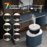 Diffusers for Essential Oils Large Room, 500Ml Aromatherapy Diffuser Cool Mist Humidifier with Remote Control,7 Colors Lights & 3 Mist Mode Waterless Auto off for Women Office Home Black - Image 3