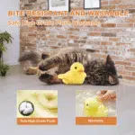 Interactive Cat Toys for Indoor Cats Rechargeable Automatic Chirping Duck Cat Toy with Catnip Auto Beating Wings Cat Toy - Image 7
