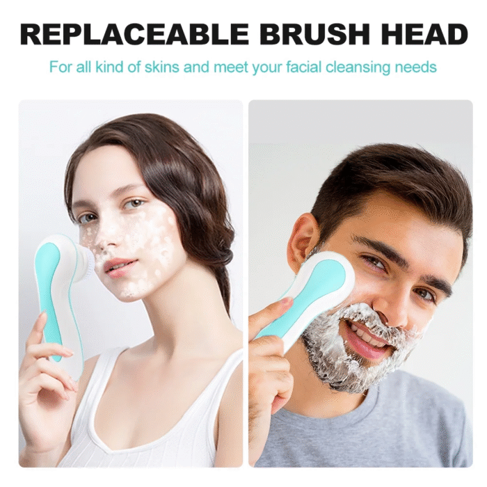 Facial Cleansing Brush Electric Face Brush Scrubber for Exfoliating with 4 Cleanser Heads, 2 Speeds - Image 12