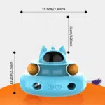 4 in 1 Indoor Interactive Cat Toy with Laser & Retractable Feather Wand, USB Rechargeable, Blue - Image 7