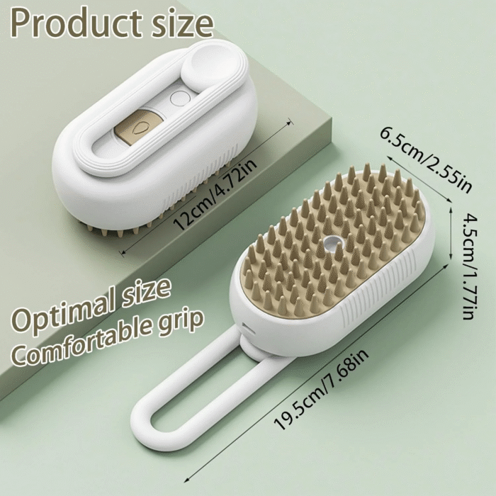 Cat Steam Brush for Shedding with Foldable Handle for Short/Long Haired Pets Spritz Defur Comb for Cats Pet Spray Hair Removal Comb Grooming Tool for Hair Removal & Massage - Image 4