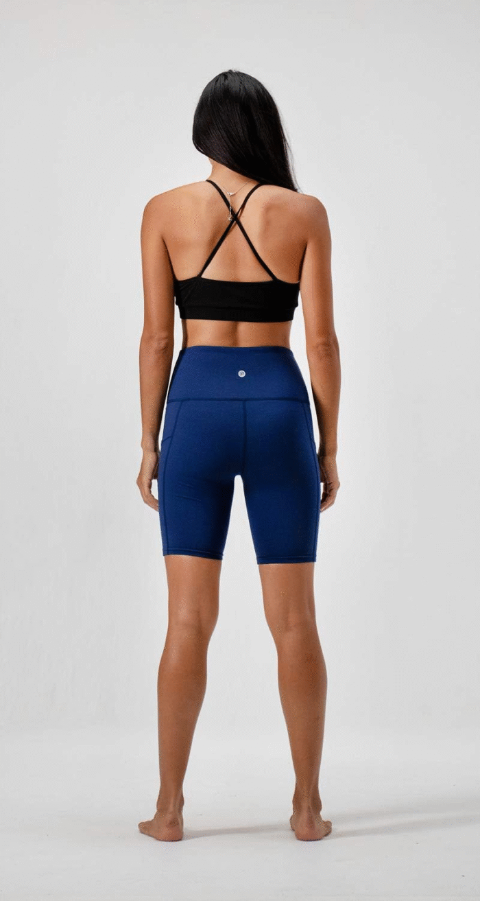 Women'S 2-Pack High Waist Workout Yoga Running Exercise Shorts with Side Pockets - Image 4