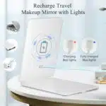 Dimmable LED Lighted Travel Makeup Mirror, Portable Foldable Vanity Mirror - Image 3