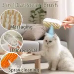 Cat Steam Brush for Shedding with Foldable Handle for Short/Long Haired Pets Spritz Defur Comb for Cats Pet Spray Hair Removal Comb Grooming Tool for Hair Removal & Massage - Image 3