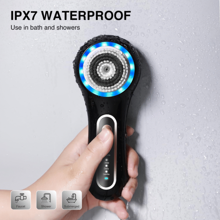 Face Scrubber Exfoliator,Facial Cleansing Brush Rechargeable IPX7 Waterproof with 5 Brush Heads,Electric Face Spin Brush for Exfoliating, Massaging and Deep Cleansing - Image 2