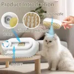 Cat Steam Brush for Shedding with Foldable Handle for Short/Long Haired Pets Spritz Defur Comb for Cats Pet Spray Hair Removal Comb Grooming Tool for Hair Removal & Massage - Image 2