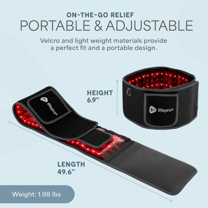 Red Light Therapy Belt - 660Nm & 850Nm near Infrared & Red Light Therapy for Body, Relaxing Muscle, Inflammation, Improve Circulation - Image 5