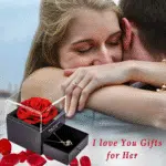 Preserved Red Real Rose with Heart I Love You Necklace，Eternal Flowers Rose Birthday Gifts for Women Her Mom Wife Girlfriend Grandma on Valentines Mothers Day Christmas Anniversary Romant - Image 5