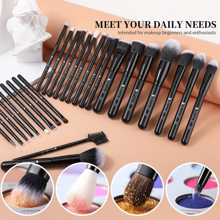 Professional Makeup Brushes Set 27Pcs Makeup Brush Set Premium Synthetic Kabuki Foundation Blending Face Powder Blush Concealers Eye Shadows Brushes - Image 6