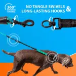 Heavy Duty Rope Bungee Leash for Large and Medium Dogs with Anti-Pull for Shock Absorption - No Slip Reflective Lead for outside (Teal, Bungee Leash- 5.5 Ft) - Image 6