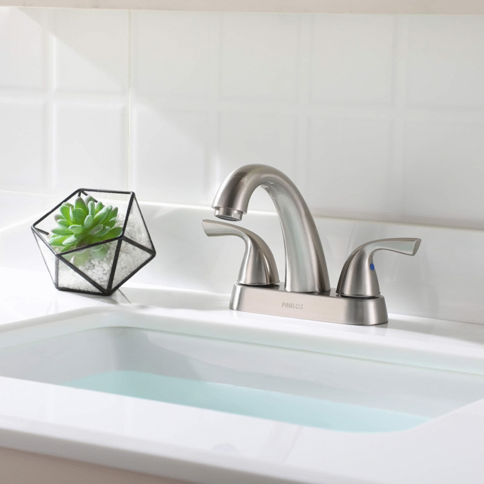 2-Handle Bathroom Sink Faucet with Drain Assembly and Supply Hose Lead-Free Cupc Lavatory Faucet Mixer Double Handle Tap Deck Mounted Brushed Nickel,13598 - Image 8